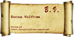 Bocsa Volfram névjegykártya